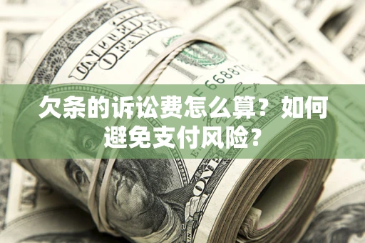 济南欠条的诉讼费怎么算？如何避免支付风险？