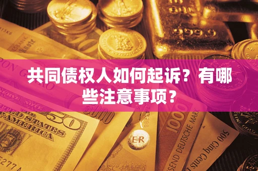 济南共同债权人如何起诉？有哪些注意事项？